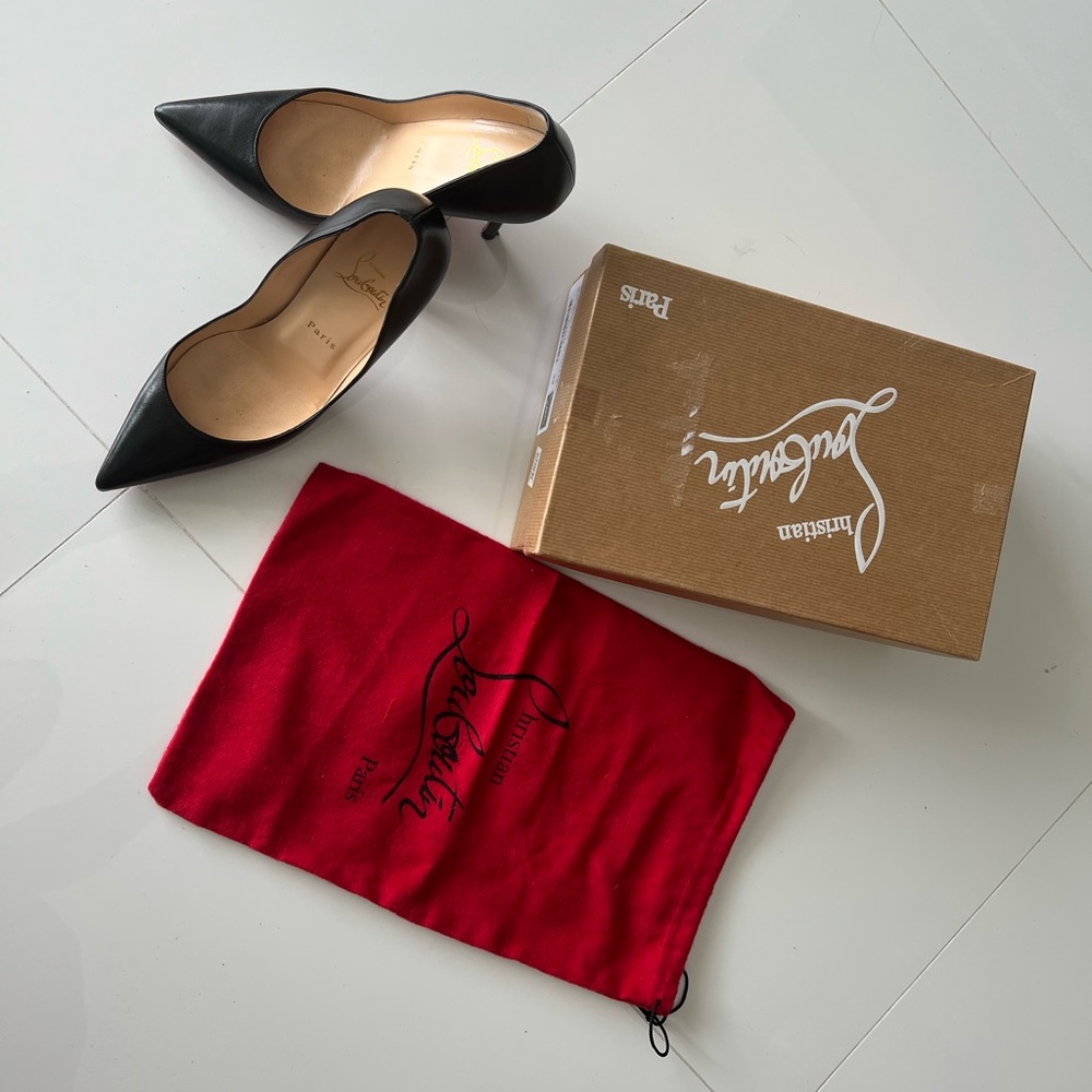 Christian Louboutin Leather Apostrophy Pointed Pumps Size 39